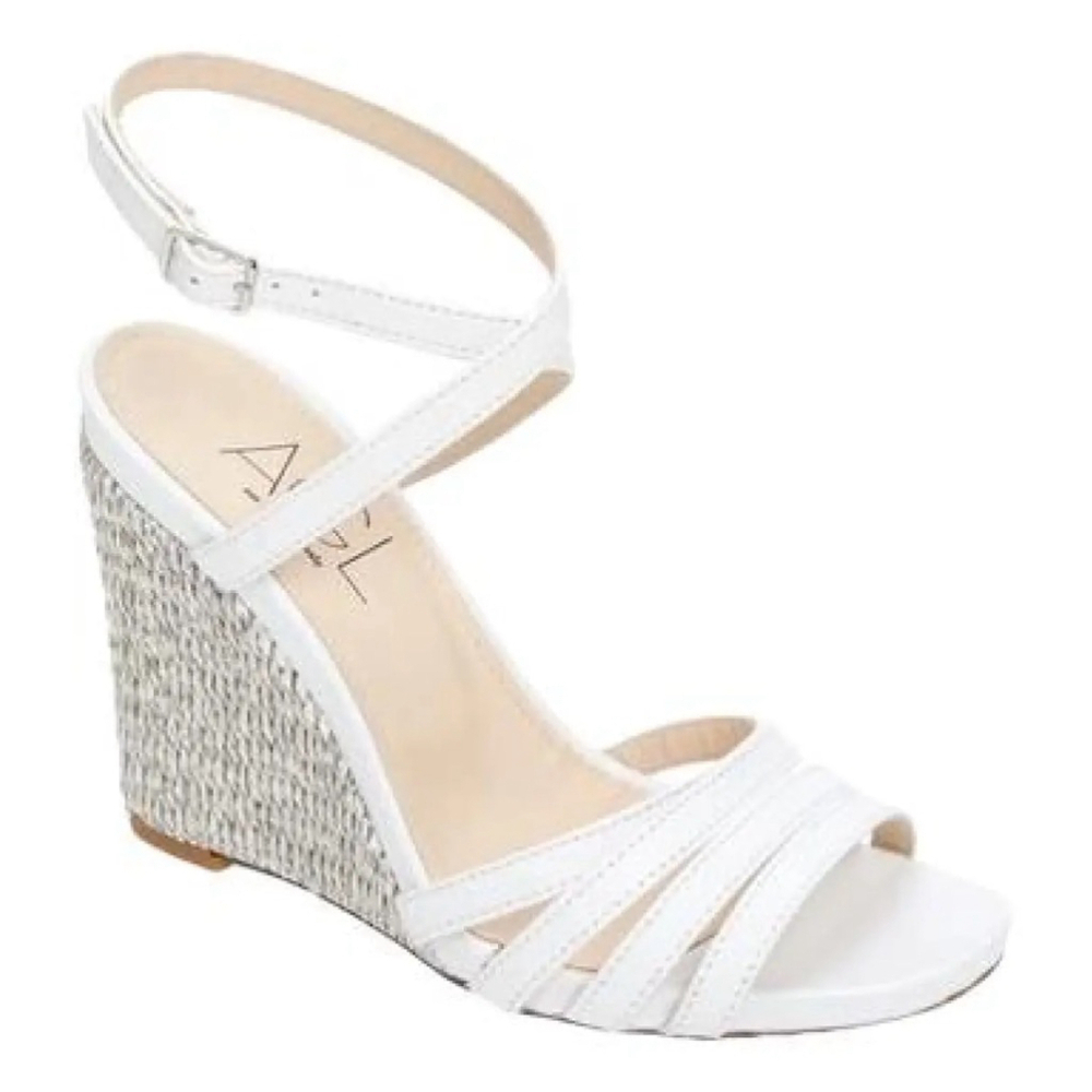 AGL Dora Ankle Strap Wedge Sandal in white 40.5 EU 10.5 US